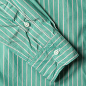 Green Striped Japanese Poplin