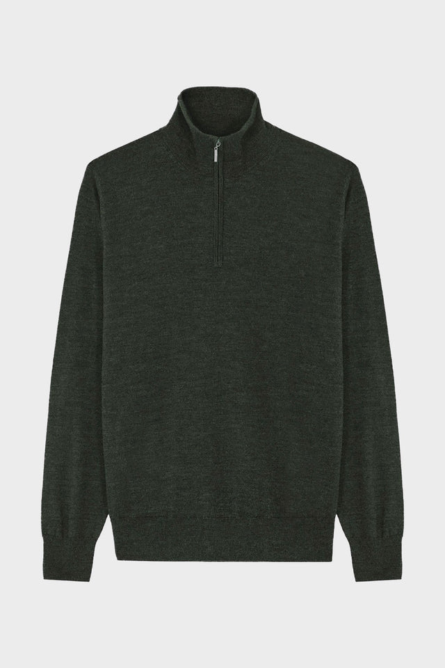 Sweater Alistair en laine merinos vert