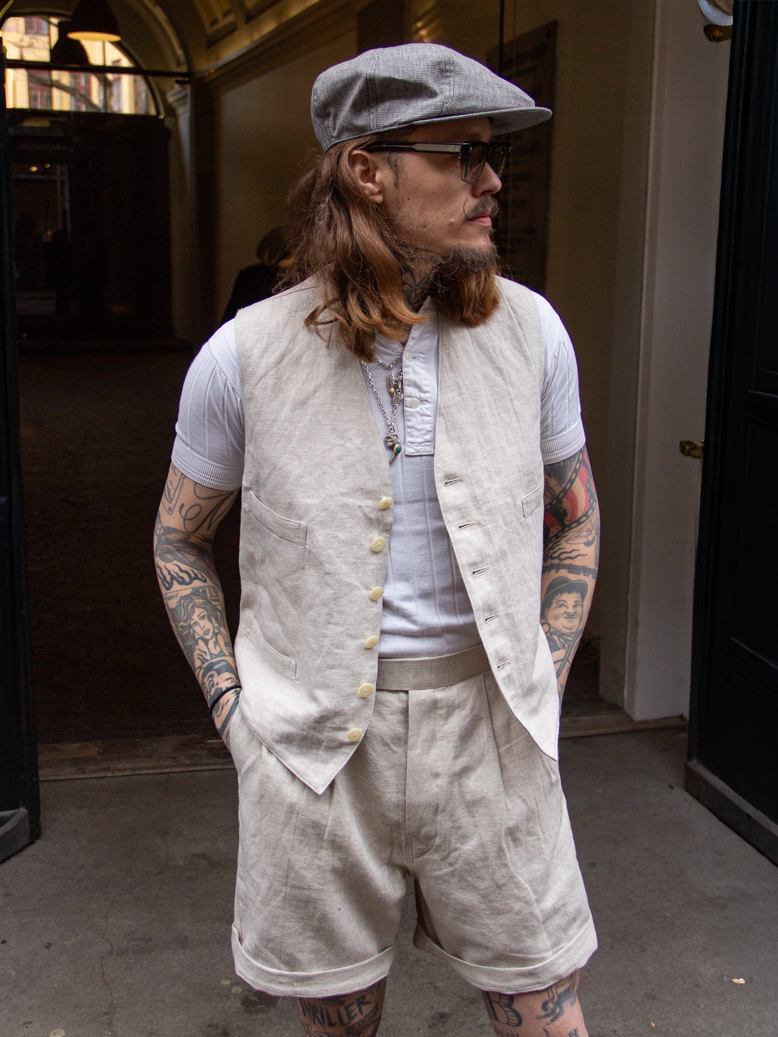 Belafonte Ragtime Clothing Gurkha Shorts Double Buttons Beige 28 30