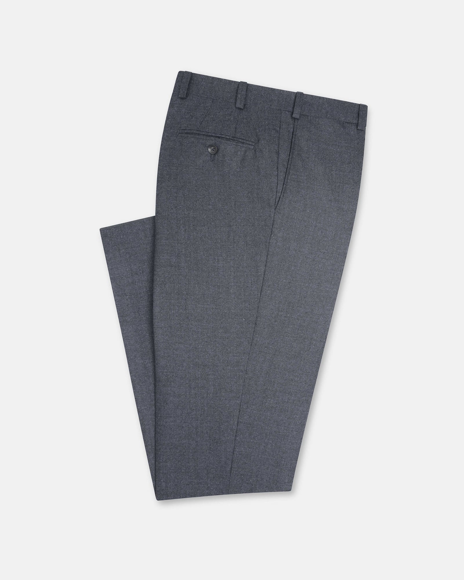 Made In Canada Gray Ticweave Wool Trouser