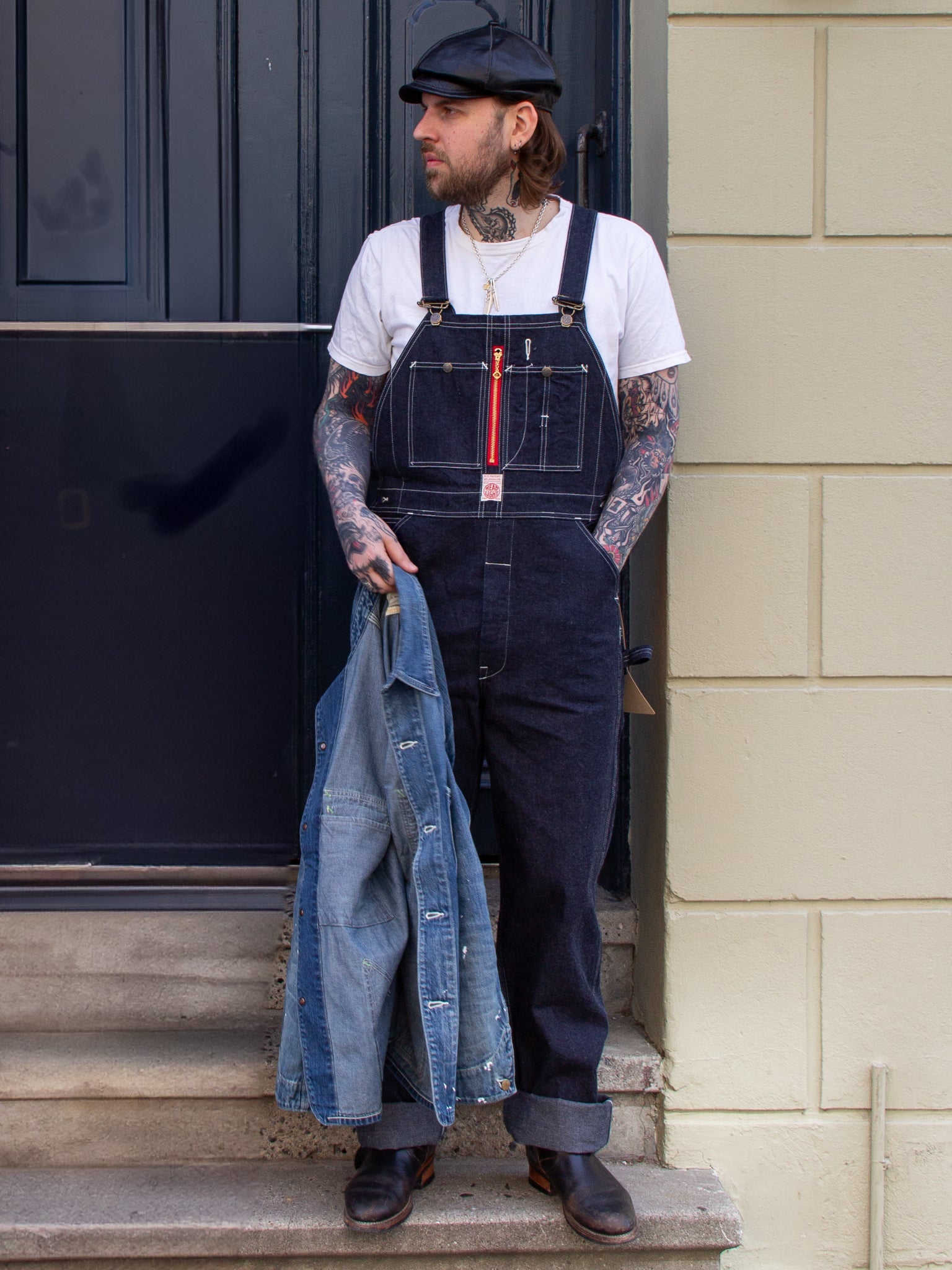 Sugar Cane Head Light Low Back Overalls 11oz Blue Denim