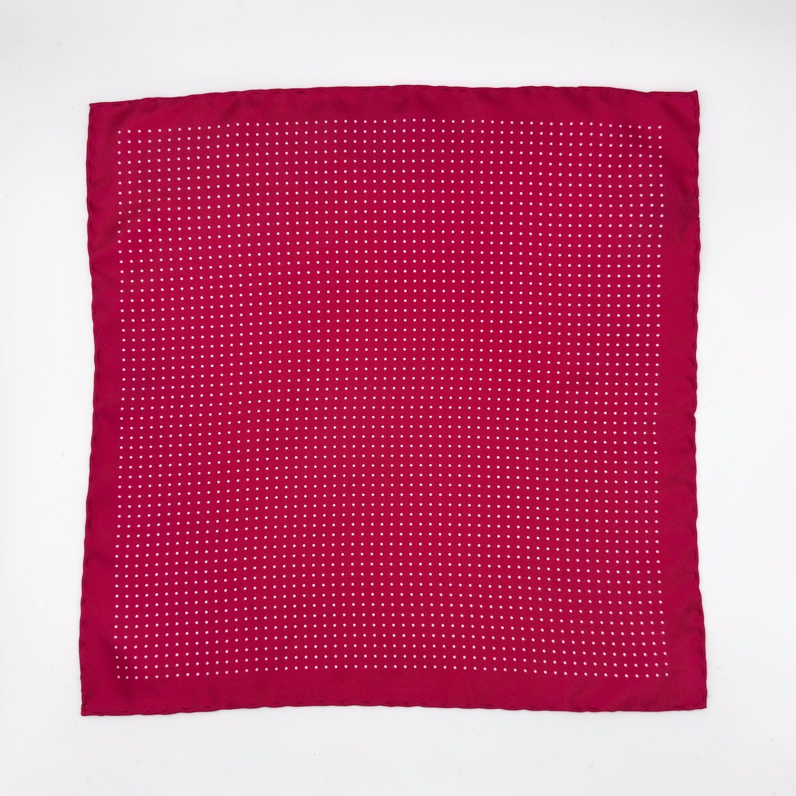 Silk Spotted Pocket Square In Dk Pink