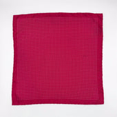 Silk Spotted Pocket Square in Dk Pink
