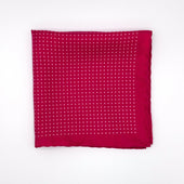 Silk Spotted Pocket Square in Dk Pink