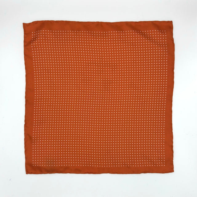 Silk Spotted Pocket Square in Orange