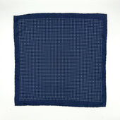 Silk Spotted Pocket Square in Navy