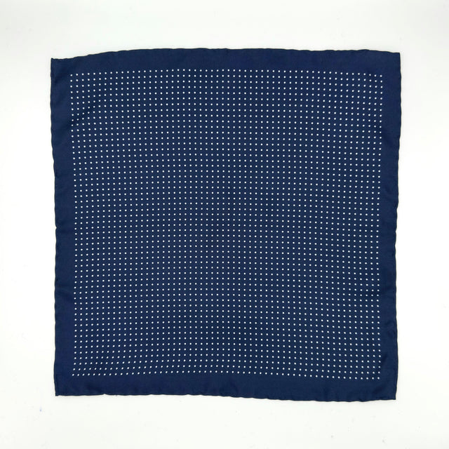 Silk Spotted Pocket Square in Navy