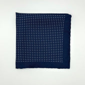 Silk Spotted Pocket Square in Navy