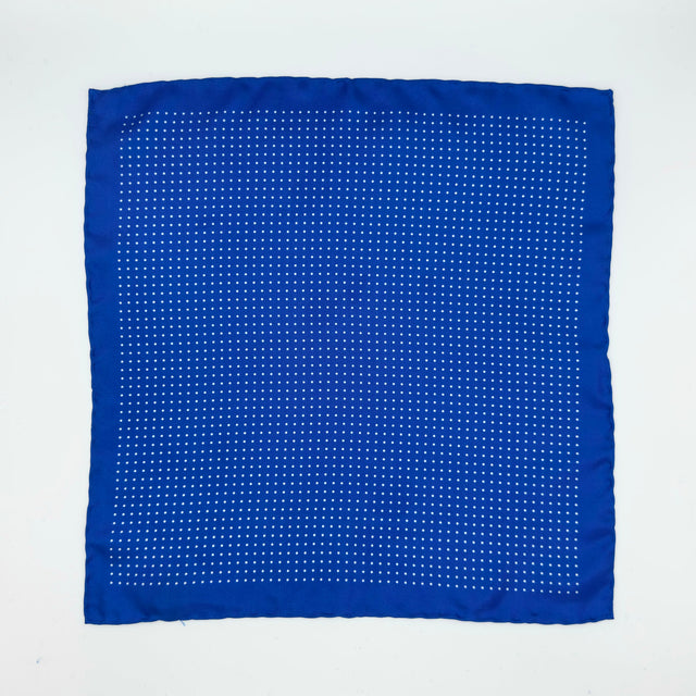 Silk Spotted Pocket Square in Blue