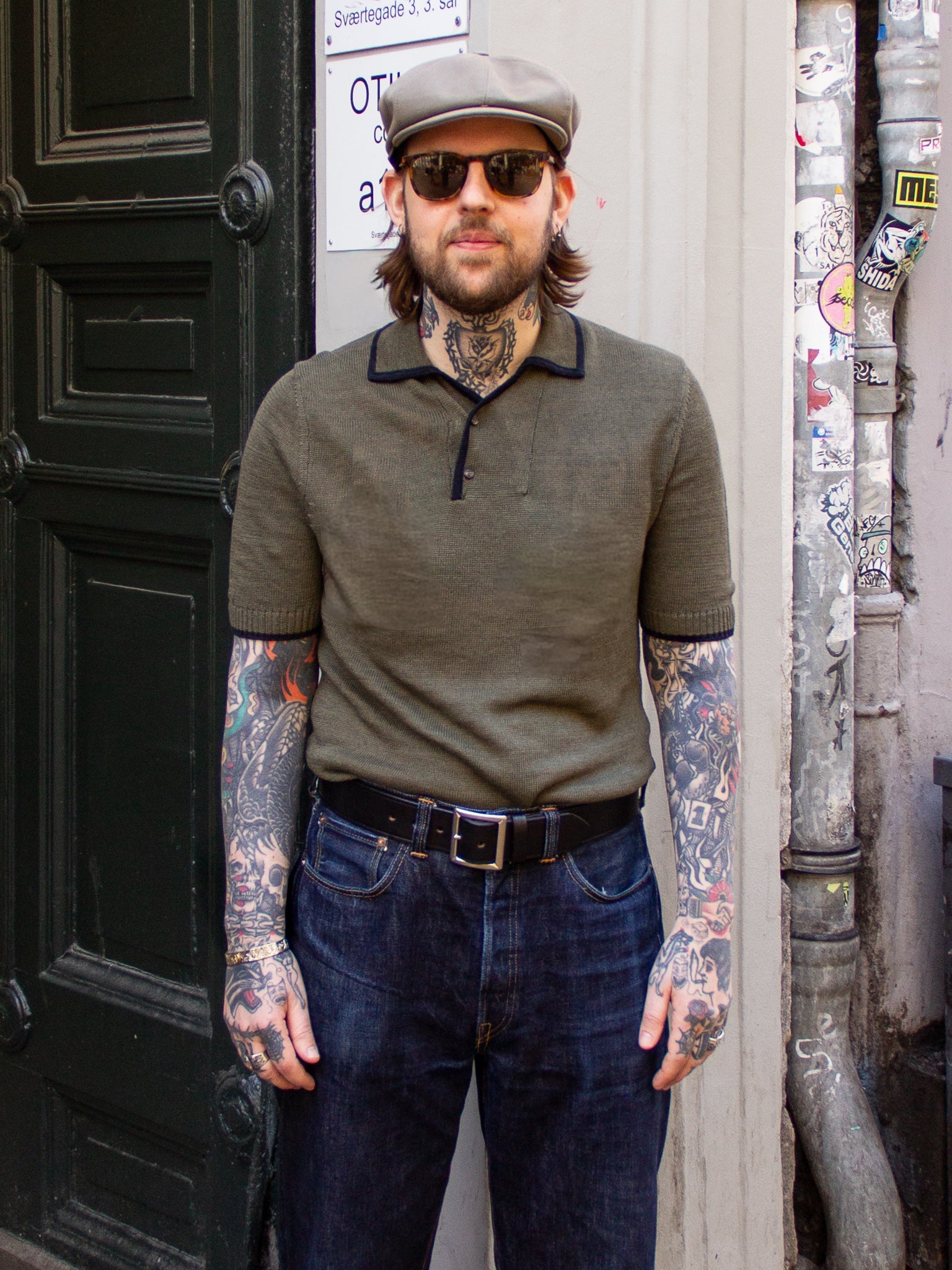 Max Rohr 2 Buttons Polo Green Blue