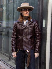 Aero Leather Clothing, Rockafella, Chestnut Badalassi Steerhide