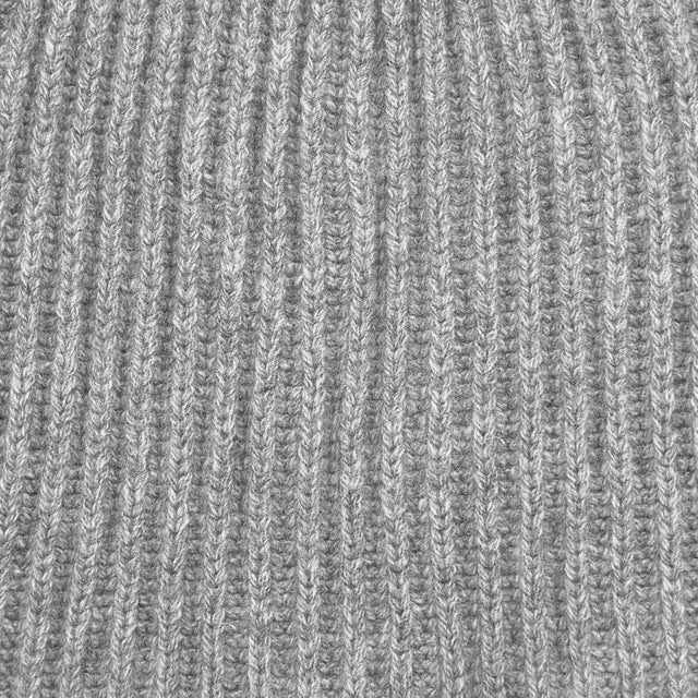 Soft Lambswool Heavy Knit Hat in Grey