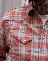 Sugar Cane Washer Herringbone Check Western Shirt Lot No Sc29687 Red