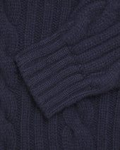 Made In Scotland Shawl Collar Cable Knit Cardigan
