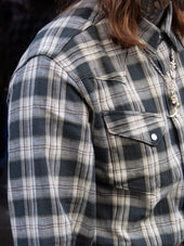 Sugar Cane Washer Herringbone Check Western Shirt Lot No Sc29687 Black