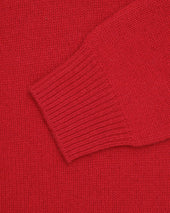 Red Lambswool Cardigan Sweater