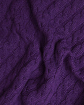 Made In Scotland Purple Cable Knit Cashmere Sweater