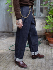 Belafonte Ragtime Clothing, Hiback Trouser Buckle Back, Indigo Rigid, 24-26