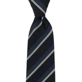Silk/cotton tie – Striped - Bigi Ties