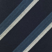 Silk/cotton tie – Striped - Bigi Ties