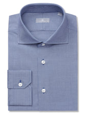 Navy Blue Houndstooth Shirt - Elgin Fit (SLIM)