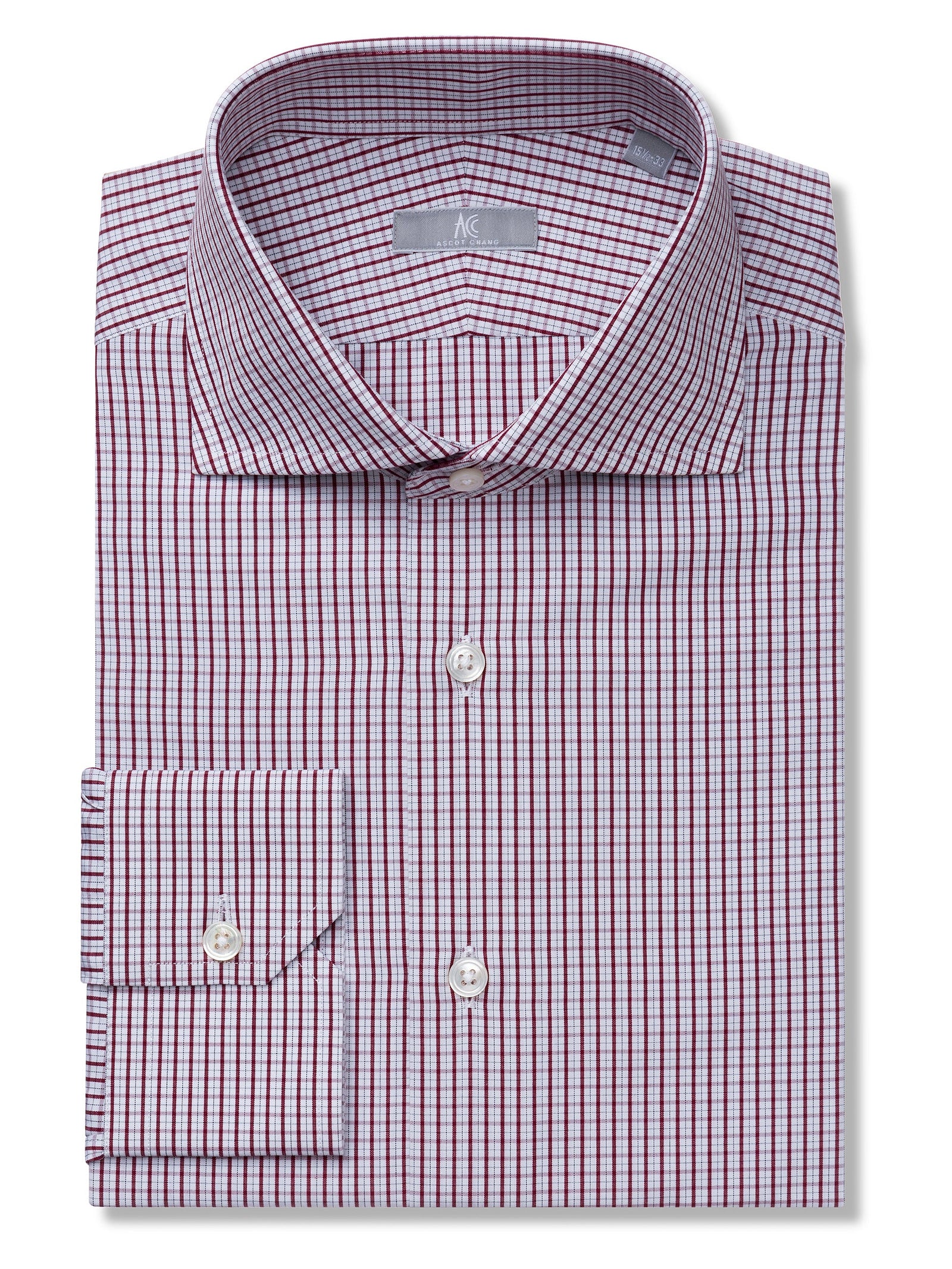 Burgundy and Blue Check Shirt - Elgin Fit (Slim)