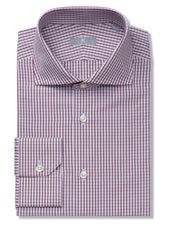 Burgundy and Blue Check Shirt - Elgin Fit (Slim)