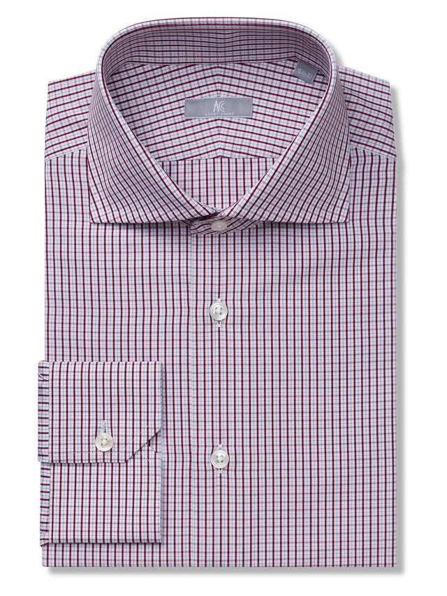 Burgundy and Blue Check Shirt - Elgin Fit (Slim)