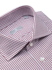 Burgundy and Blue Check Shirt - Elgin Fit (Slim)