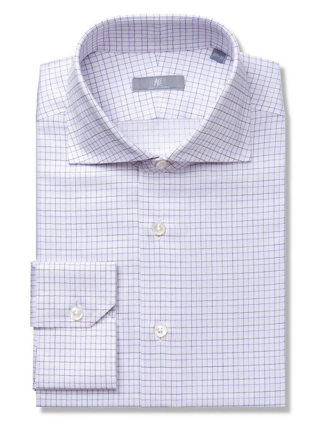 Purple Graph Tattersall Check Shirt - Elgin Fit (SLIM)