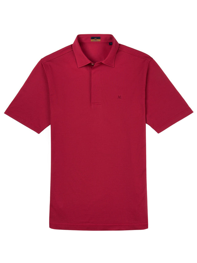 Short Sleeve Red Polo - Davis Fit (Slim)