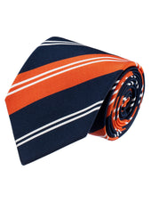Drake's for Ascot Chang Navy and Orange Stripe Tie
