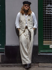 Belafonte Ragtime, Service Vest Cotton Linen, Beige Washer