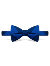 Blue and Navy Block Stripe Bow Tie - Self Tie