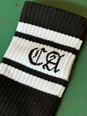 La Ca And White Striped Bamboo Tube Socks
