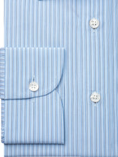 120s Light Blue Regimental Stripe Shirt - Elgin Fit (SLIM)