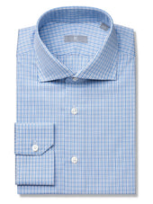 120s Light Blue Check Shirt - Elgin Fit (SLIM)