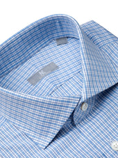 120s Light Blue Check Shirt - Elgin Fit (SLIM)