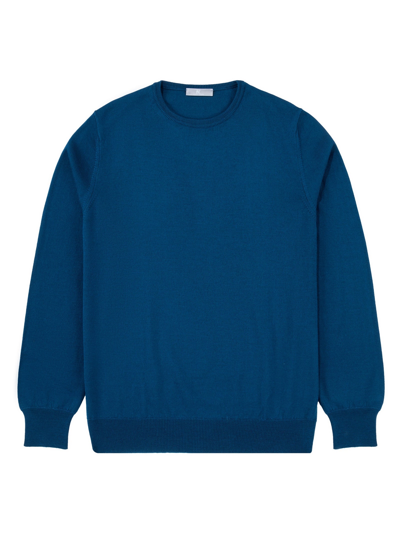 Blue Crew Neck Long-Sleeve Sweater