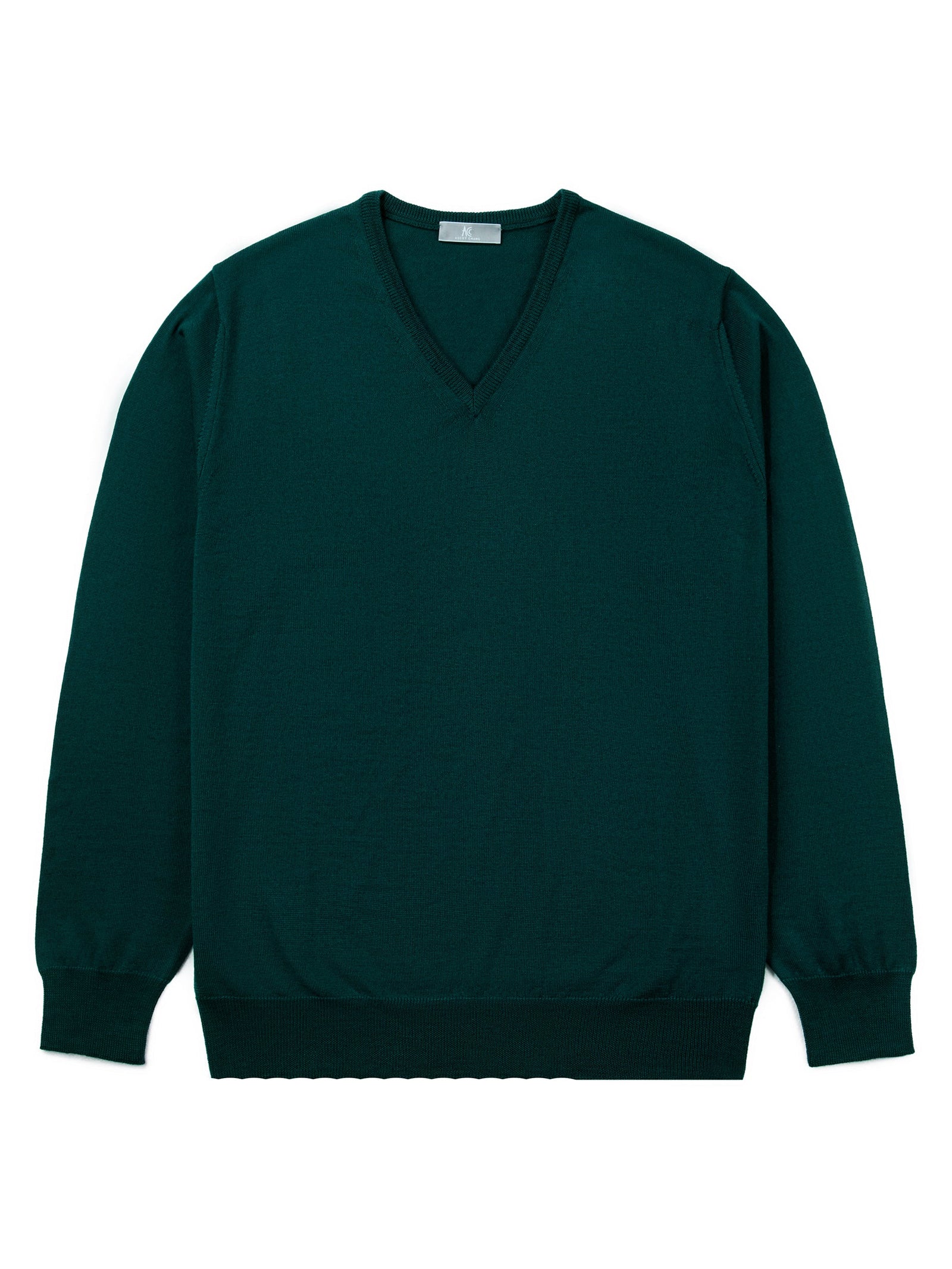 Green V-Neck Long-Sleeve Sweater
