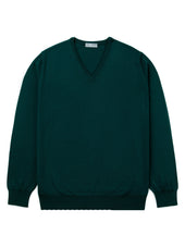 Green V-Neck Long-Sleeve Sweater