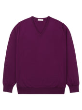 Purple V-Neck Long-Sleeve Sweater