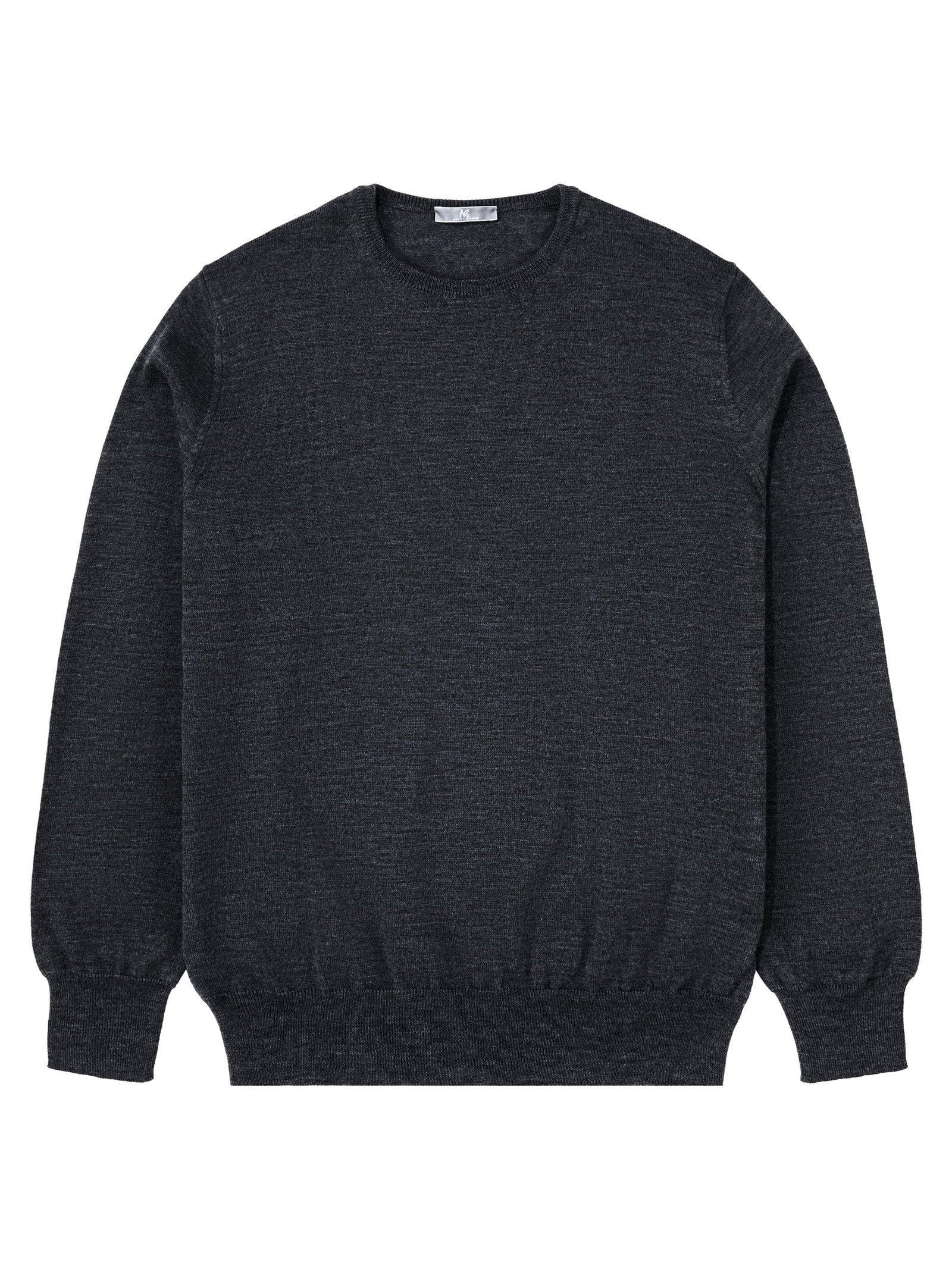 Dark Grey Crew Neck Long Sleeve Sweater