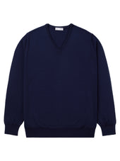 Navy V-Neck Long-Sleeve Sweater