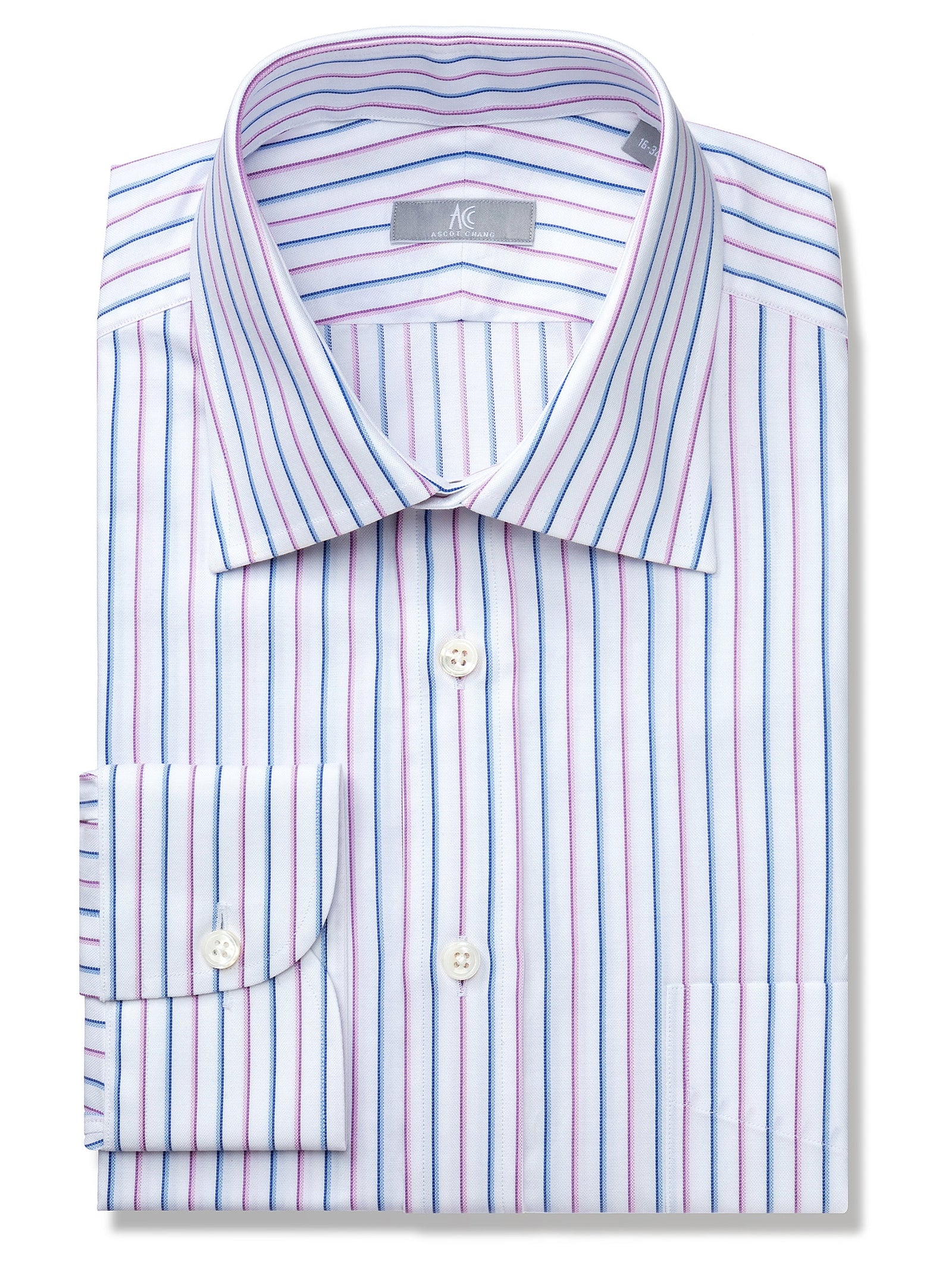 Pink With Blue Pinstriped Shirt - Elgin Fit (SLIM)