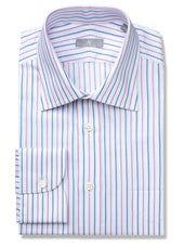 Pink With Blue Pinstriped Shirt - Elgin Fit (SLIM)