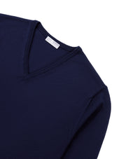 Navy V-Neck Long-Sleeve Sweater