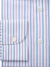 Pink With Blue Pinstriped Shirt - Elgin Fit (SLIM)
