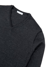 Dark Grey V Neck Long Sleeve Sweater