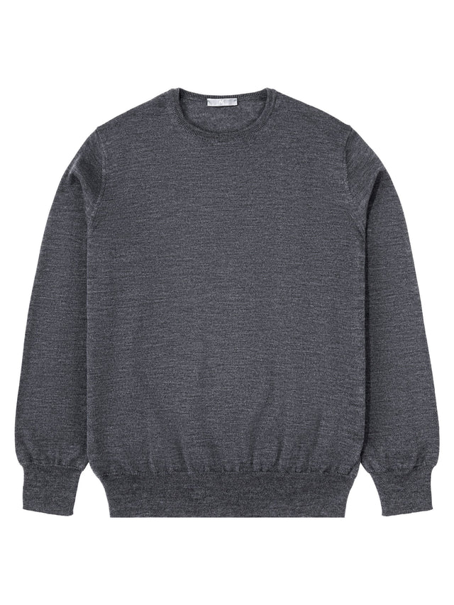 Light Grey Crew Neck Long-Sleeve Sweater